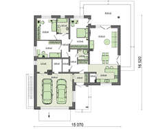 Великий одноповерховий будинок в європейському стилі