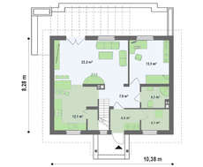 Проект невеликого затишного будинку загальною площею 135 кв.м.