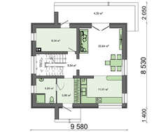 Проект білосніжного двоповерхового будинку площею 119 кв.м