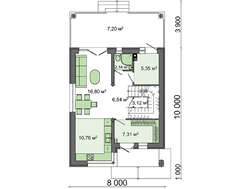 Проект світлого двоповерхового котеджу площею 113 кв.м