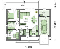 Проект одноповерхового котеджу площею 107 кв.м