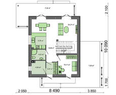 Проект двоповерхового котеджу загальною площею 135 кв.м