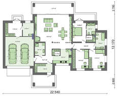 Проект великого світлого одноповерхового особняка загальною площею 212 кв.м