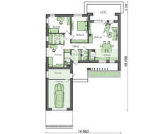 Проект світлого одноповерхового котеджу загальною площею 145 кв.м