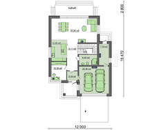 Проект двоповерхового будинку з цокольним поверхом загальною площею 246 кв.м.