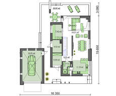 Проект будинку з мансардою загальною площею 252 кв.м. і гаражем 33 кв.м.