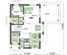 Архітектурний проект двоповерхового житлового будинку площею 231 кв.м.