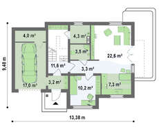 Проект котеджу з гаражем, на дві сім'ї