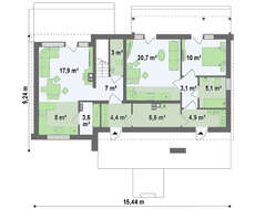 Проект будинку на 2 сім'ї із одним входом