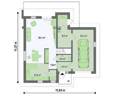 Проект котеджу з мансардою площею 172 кв.м.