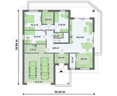 Проект класичного котеджу 14 на 14