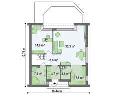 Проект мансардного будинку 10 на 10 метрів