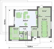Сучасний проект будинку з мансардою 10 на 12 метрів