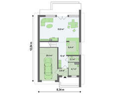 Проект будинку з мансардою площею 165 кв.м.