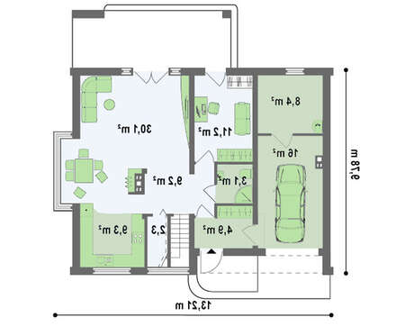 Проект комфортного будинку з гаражем