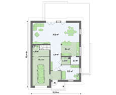 Проект будинку з мансардою та гаражем на 200 m²