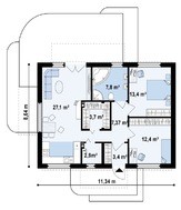 Проект сучасного одноповерхового приватного котеджу