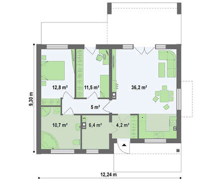 Проект сучасного одноповерхового будинку з незвичайною терасою