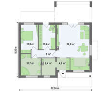 Проект сучасного одноповерхового будинку з незвичайною терасою