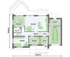 Сучасний проект мансардного будинку 10 на 15