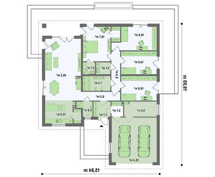 Проект будинку площею 207 кв.м. з виступаючим фронтальним гаражем
