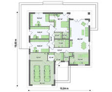 Проект будинку площею 207 кв.м. з виступаючим фронтальним гаражем