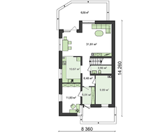 Проект будинку з мансардою для вузької ділянки