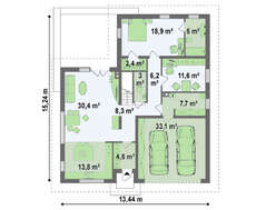 Проект будинку з фасадними вікнами на мансарді