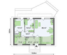 Проект одноповерхового економічного та функціонального будинку