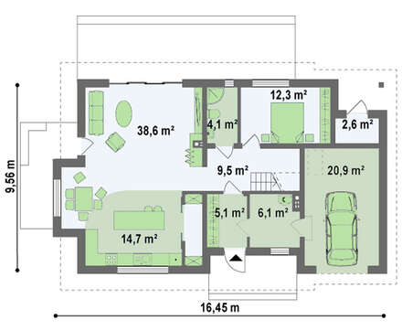Проект будинку з гаражем на 190 m²
