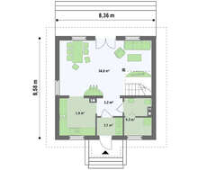Проект будинку 8 на 8