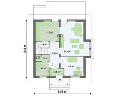 Проект невеликого будинку з кабінетом на першому поверсі