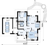 Проект просторого будинку складної форми