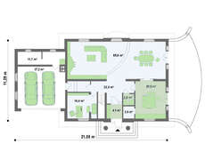 Проект особняка з гаражем для двох авто