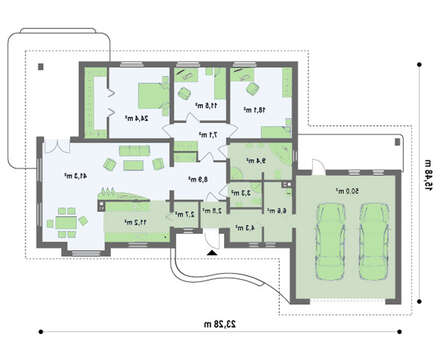 Проект будинку площею 203 кв.м. з гаражем для двох машин