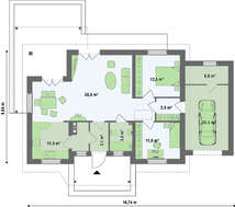 Класичний проект невеликого дачного будинку