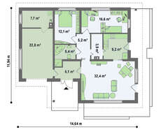 Проект невеликого дачного будинку з гаражем