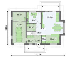 Проект котеджу з гаражем