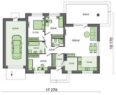 Проект одноповерхового котеджу з гаражем