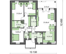 Проект невеликого котеджу загальною площею 120 кв.м.