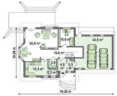 Проект будинку з гаражем і еркером
