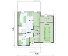 Проект 2х поверхового класичного просторого будинку з мансардою та гаражем