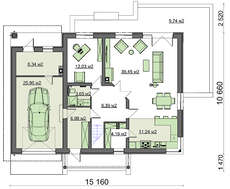 Проект будинку з мансардою та гаражем