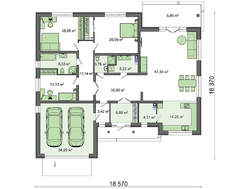 Проект 1 поверхового будинку загальною площею 215 кв.м.