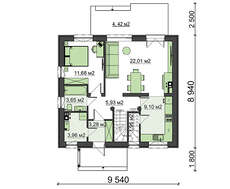 Проект невеликого красивого будинку з мансардою