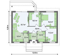 Проект одноповерхового міського котеджу в традиційному стилі