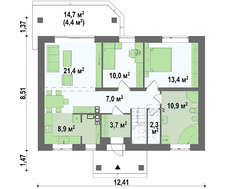 Проект котеджу з мансардою