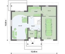Проект класичного бюджетного котеджу з мансардою