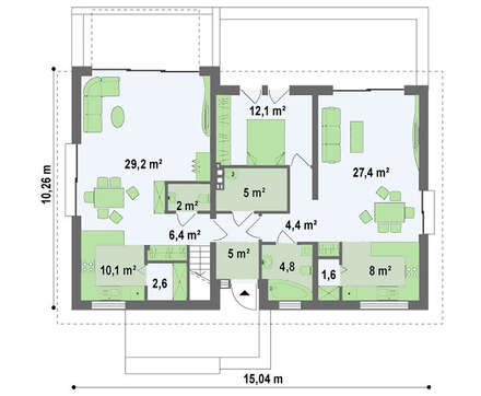 Проект котеджу на дві сім'ї