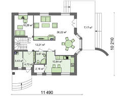 Проект традиційного будинку площею 180 кв.м. з мансардою і еркером